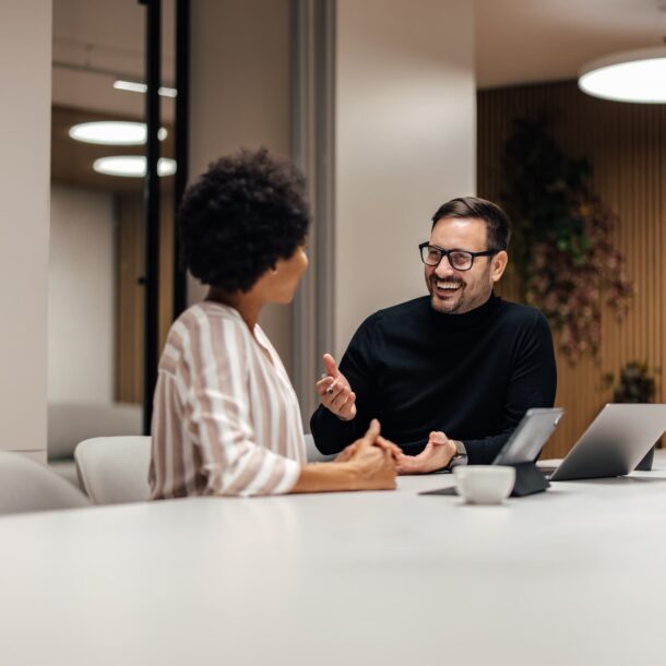 HR consultant meeting employee